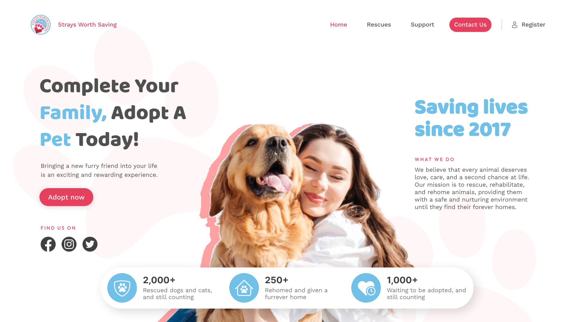 Strays Worth Saving Unofficial Web Design